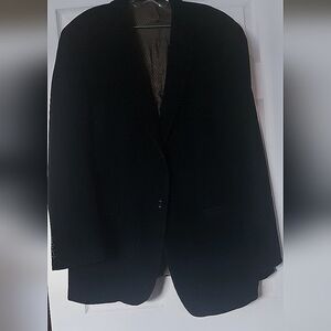 Coastal Formal Ralph Lauren Black Velvet Blazer Men's Structured Preppy Chic